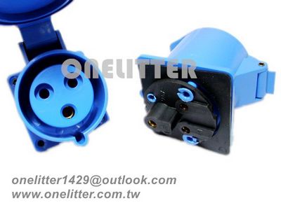 埋入式直插座2P+E 32A 220V 藍色(323)